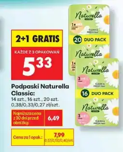 Biedronka Podpaski Naturella Classic oferta