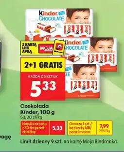 Biedronka Czekolada Kinder oferta