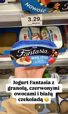 Dino Jogurt Fantasia Greek Style z granolą, czerwonymi owocami i białą czekoladą oferta