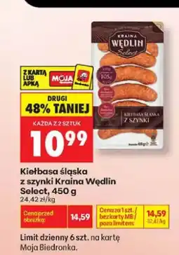 Biedronka Kiełbasa śląska z szynki Kraina Wędlin Select oferta