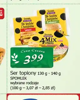 Cezar Delikatesy Ser topiony Serenada do tostów i burgerów salami Spomlek oferta