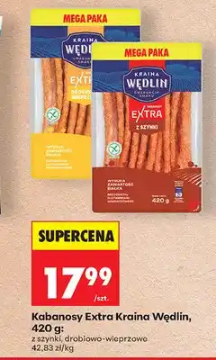 Biedronka Kabanosy Extra z szynki Kraina Wędlin oferta