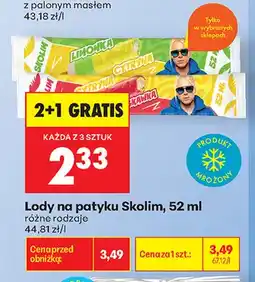 Biedronka Lody na patyku Skolim limonka oferta