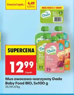 Biedronka Mus owocowo-warzywny Dada Baby Food BIO 5-pak oferta