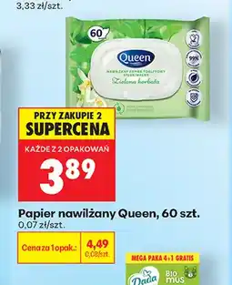 Biedronka Papier nawilżany Queen Zielona herbata oferta