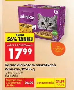 Biedronka Karma dla kota w saszetkach Whiskas 12-pak oferta