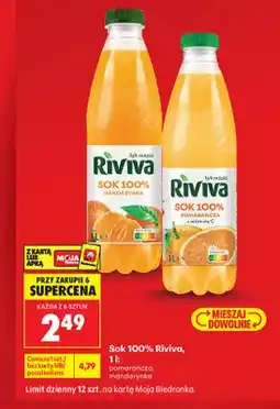 Biedronka Sok pomarańcza Riviva 100% oferta
