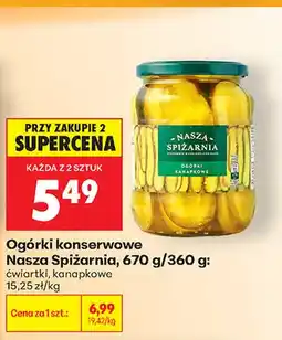 Biedronka Ogórki konserwowe kanapkowe Nasza Spiżarnia oferta