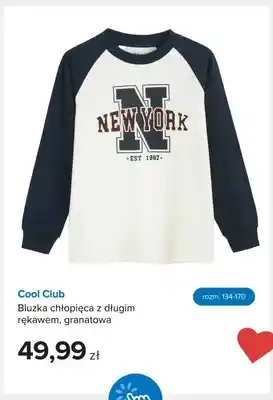 Bluzka chłopięca z długim rękawem granatowa Cool Club