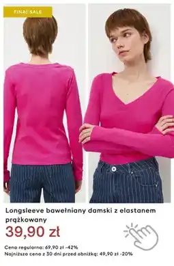 Medicine Longsleeve bawełniany damski z elastanem prążkowany oferta