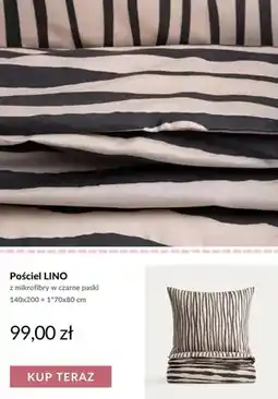 Homla Pościel LINO z mikrofibry w czarne paski 140x200 + 1*70x80 cm oferta
