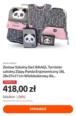 Empik Zestaw szkolny 5w1 BAAGL Tornister szkolny Zippy Panda ergonomiczny oferta