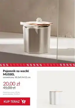Homla Pojemnik na waciki Mussel ceramiczny 10,3x9,4x12 cm oferta