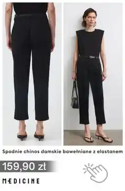 Medicine Spodnie chinos damskie bawełniane z elastanem Medicine oferta