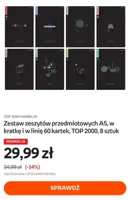 Zestaw zeszytów przedmiotowych A5 w kratkę i w linię 60 kartek TOP 2000 8-pak