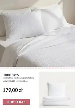 Homla Pościel REYA z mikrofibry z dekoracyjną teksturą biała 220x200 + 2*50x60 cm oferta