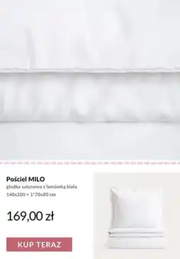 Homla Pościel MILO gładka satynowa z lamówką biała 140x200 + 1x70x80 cm oferta