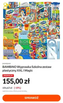 Wyprawka szkolna zestaw plastyczny Bambino XXL i Magic