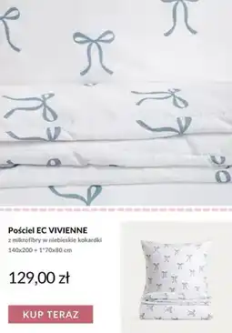 Homla Pościel EC Vivienne z mikrofibry w niebieskie kokardki 140x200 + 1*70x80 cm oferta