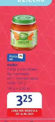 dm drogerie markt Puree z marchewki dla niemowląt od 5. miesiąca życia dmBio oferta