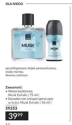 Avon Zestaw woda toaletowa Musk Exhale + dezodorant antyperspiracyjny w kulce Musk Exhale Avon oferta