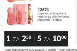 Avon Łagodna perfumowana mgiełka do ciała i włosów Osmantus próbka Avon oferta