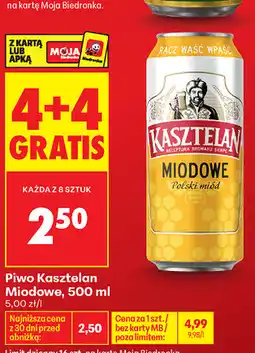 Biedronka Piwo Kasztelan Miodowe oferta