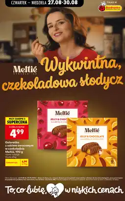 Biedronka Galaretka z sokiem owocowym w czekoladzie Meltié oferta