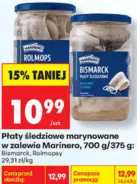 Biedronka Płaty śledziowe marynowane w zalewie Marinero oferta