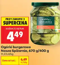 Biedronka Ogórki burgerowe Nasza Spiżarnia oferta