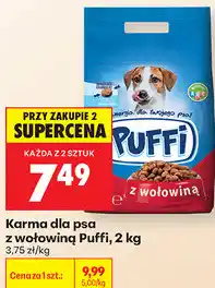 Biedronka Karma dla psa z wołowiną Puffi oferta
