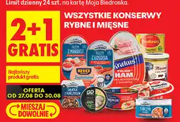 Biedronka Wszystkie konserwy rybne i mięsne oferta