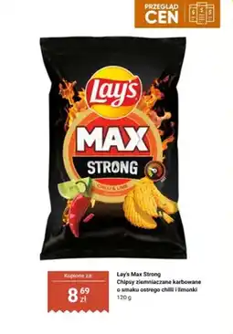 Biedronka Chipsy ziemniaczane karbowane Lay's Max Strong o smaku ostrego chilli i limonki oferta