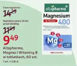 Rossmann Altapharma, Magnez i Witaminy B w tabletkach oferta