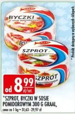 Sklepy Doroty Szprot, Byczki w sosie pomidorowym Graal oferta