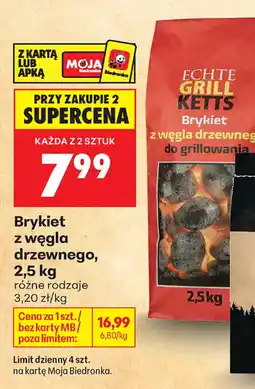 Biedronka Brykiet z węgla drzewnego oferta