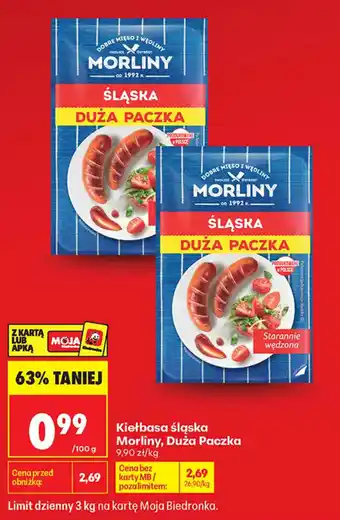 Biedronka Kiełbasa śląska Morlina, Duża Paczka oferta