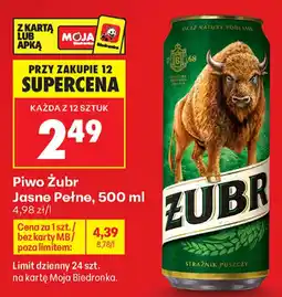 Biedronka Piwo Żubr Jasne Pełne oferta