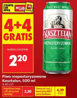 Biedronka Piwo niepasteryzowane Kasztelan oferta