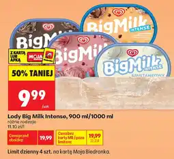 Biedronka Lody Big Milk Intense oferta