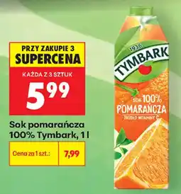 Biedronka Sok pomarańcza 100% Tymbark oferta