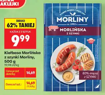Biedronka Kiełbasa Morlińska z szynki oferta