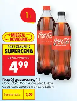 Biedronka Napój gazowany, 1 l: Coca-Cola, Coca-Cola Zero Cukru, Coca-Cola Zero Cukru - Zero Kalorii oferta