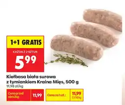 Biedronka Kiełbasa biała surowa z tymiankiem Kraina Mięs oferta