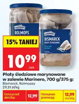 Biedronka Płatki śledziowe marynowane w zalewie Marinero oferta
