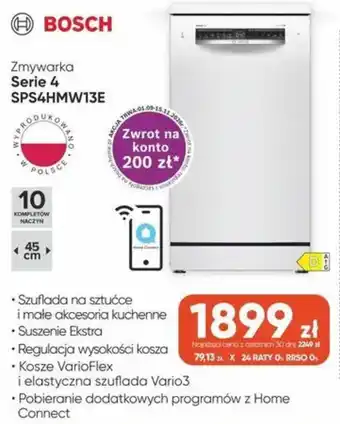Max Elektro Zmywarka Bosch Serie 4 SPS4HMW13E oferta