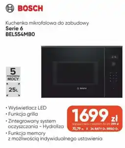 Max Elektro Kuchenka mikrofalowa do zabudowy Serie 6 BEL554MBO Bosch oferta