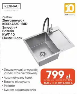 Max Elektro Zlewozmywak KSSD 4560 1B1D Smooth + Bateria KWT 40 Elastic Black oferta