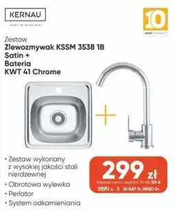Max Elektro Zlewozmywak KSSM 3538 1B Satin + Bateria KWT 41 Chrome oferta
