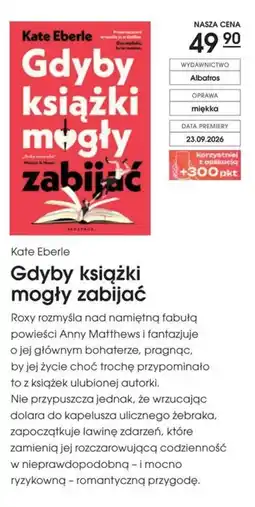 Świat Książki Kate Eberle Gdyby książki mogły zabijać oferta